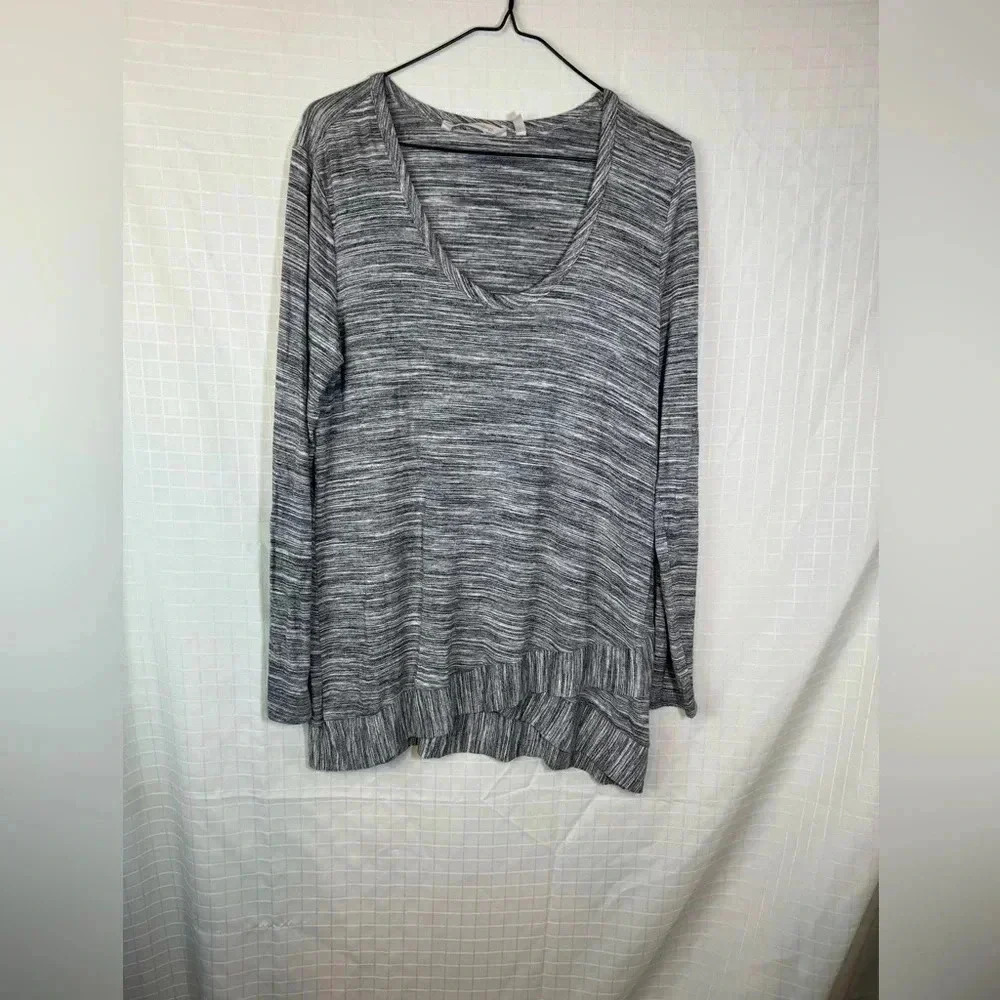 Soft Surroundings Gray Long Sleeve Oversized Pullover Tunic XS Fits S/M